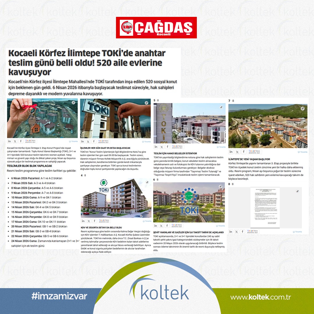 Kocaeli TOKİ 520 Konut